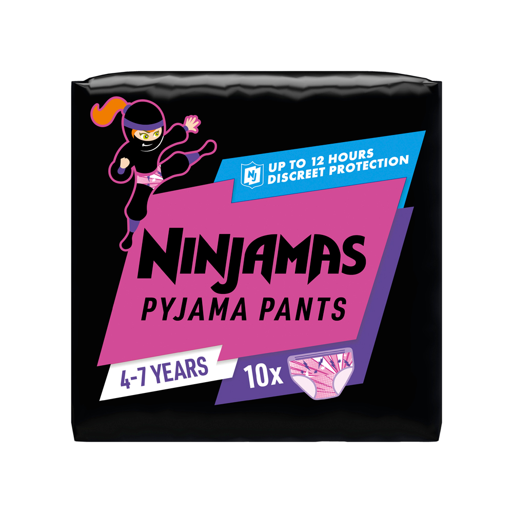 PAMPERS - NINJAMAS Pyjama Pants (4-7years Girl) - 10πάνες